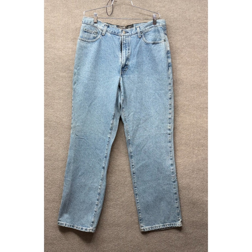 Structure Mens Relaxed Fit Vintage Wash Jeans Light Blue Denim 36x32 1208-72